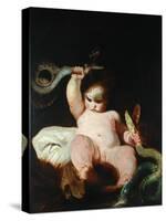 Infant Hercules-Sir Joshua Reynolds-Stretched Canvas