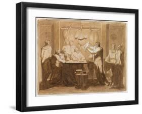 Infant Pyrrhus before Glaucias (Pen and Brown Ink and Wash, Heightened with White on Paper)-Luigi Sabatelli-Framed Giclee Print