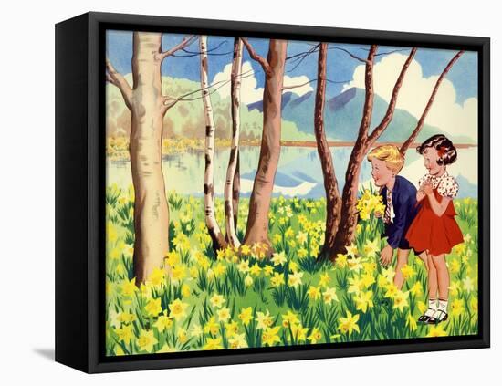 Infant School Illustrations, UK-null-Framed Stretched Canvas