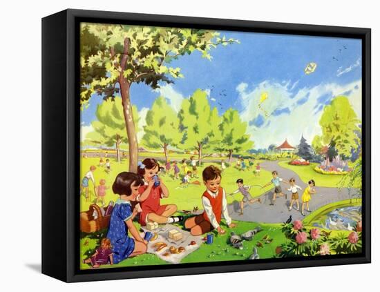 Infant School Illustrations, UK-null-Framed Stretched Canvas