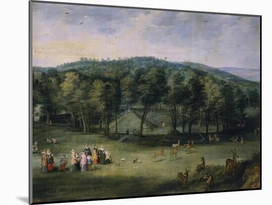 Infanta Isabella Clara Eugenia of Spain in the Parc De Mariemont, First Third of 17th C-Jan Brueghel the Elder-Mounted Giclee Print