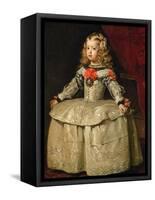 Infanta Margarita Teresa in White Garb-Diego Velazquez-Framed Stretched Canvas