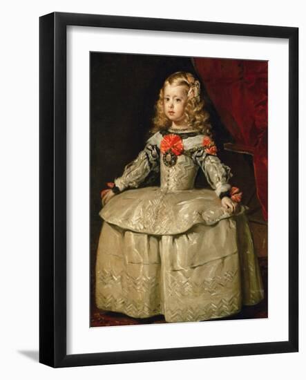 Infanta Margarita Teresa in White Garb-Diego Velazquez-Framed Giclee Print