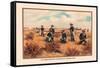 Infantry Attacked by Indians, 1876-Arthur Wagner-Framed Stretched Canvas