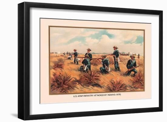 Infantry Attacked by Indians, 1876-Arthur Wagner-Framed Art Print