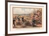 Infantry Attcking Snake River Indians near Owyhee River, 1880-Arthur Wagner-Framed Art Print