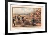 Infantry Attcking Snake River Indians near Owyhee River, 1880-Arthur Wagner-Framed Art Print