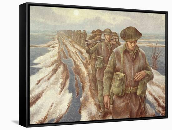 Infantry Near Nijmegen, C.1940-Alex Colville-Framed Stretched Canvas
