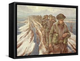 Infantry Near Nijmegen, C.1940-Alex Colville-Framed Stretched Canvas