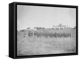 Infantry on Parade During American Civil War-Stocktrek Images-Framed Stretched Canvas