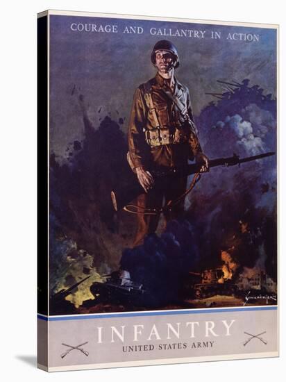 Infantry Recruitment Poster-Jes Schlaikjer-Stretched Canvas