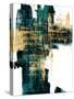 Infatuation Gold on Teal I-Alex Wise-Stretched Canvas