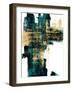 Infatuation Gold on Teal I-Alex Wise-Framed Art Print