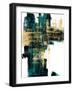 Infatuation Gold on Teal I-Alex Wise-Framed Art Print