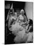 Infected with Telephonitis, the Nyvall Sisters, Sally, Sue, and Ginny, All Talking on the Phone-Grey Villet-Mounted Photographic Print