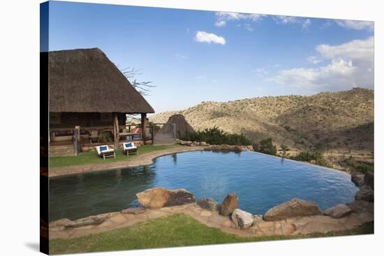 Infinity Pool and View from Borana Luxury Safari Lodge, Laikipia, Kenya, East Africa, Africa-Ann & Steve Toon-Stretched Canvas