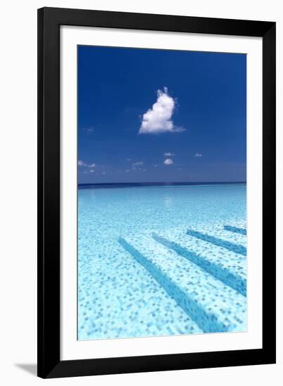 Infinity Pool in the Maldives, Indian Ocean-Sakis Papadopoulos-Framed Photographic Print