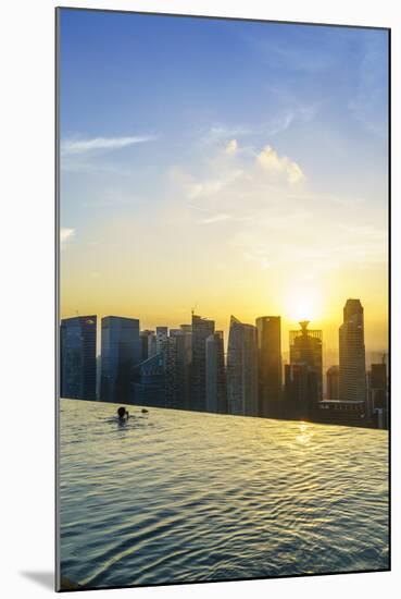 Infinity Pool on Roof of Marina Bay Sands Hotel with Spectacular Views over Singapore Skyline-Fraser Hall-Mounted Photographic Print