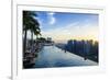 Infinity Pool on Roof of Marina Bay Sands Hotel with Spectacular Views over Singapore Skyline-Fraser Hall-Framed Photographic Print