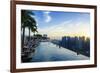 Infinity Pool on Roof of Marina Bay Sands Hotel with Spectacular Views over Singapore Skyline-Fraser Hall-Framed Photographic Print