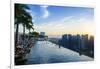 Infinity Pool on Roof of Marina Bay Sands Hotel with Spectacular Views over Singapore Skyline-Fraser Hall-Framed Photographic Print