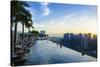 Infinity Pool on Roof of Marina Bay Sands Hotel with Spectacular Views over Singapore Skyline-Fraser Hall-Stretched Canvas