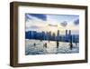 Infinity Pool on Roof of Marina Bay Sands Hotel with Spectacular Views over Singapore Skyline-Fraser Hall-Framed Photographic Print