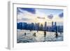 Infinity Pool on Roof of Marina Bay Sands Hotel with Spectacular Views over Singapore Skyline-Fraser Hall-Framed Photographic Print