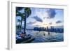 Infinity Pool on Roof of Marina Bay Sands Hotel with Spectacular Views over Singapore Skyline-Fraser Hall-Framed Photographic Print