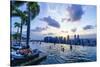 Infinity Pool on Roof of Marina Bay Sands Hotel with Spectacular Views over Singapore Skyline-Fraser Hall-Stretched Canvas