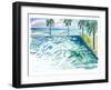 Infinity Pool with Tropical Seaview and Waves-M. Bleichner-Framed Art Print