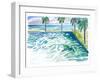 Infinity Pool with Tropical Seaview and Waves-M. Bleichner-Framed Art Print