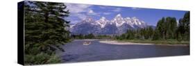 Inflatable Raft in a River, Grand Teton National Park, Wyoming, USA-null-Stretched Canvas