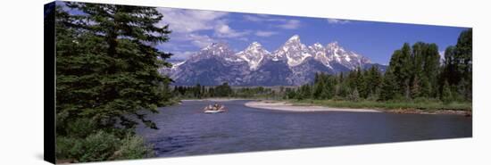 Inflatable Raft in a River, Grand Teton National Park, Wyoming, USA-null-Stretched Canvas