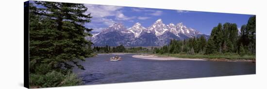 Inflatable Raft in a River, Grand Teton National Park, Wyoming, USA-null-Stretched Canvas