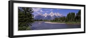 Inflatable Raft in a River, Grand Teton National Park, Wyoming, USA-null-Framed Photographic Print