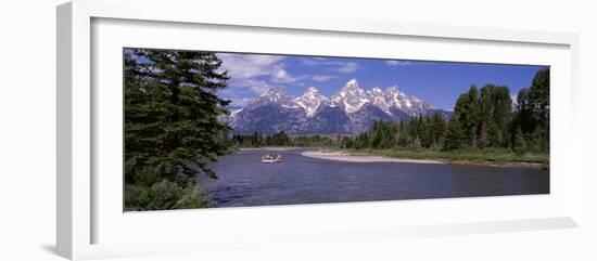 Inflatable Raft in a River, Grand Teton National Park, Wyoming, USA-null-Framed Photographic Print