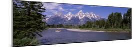 Inflatable Raft in a River, Grand Teton National Park, Wyoming, USA-null-Mounted Photographic Print