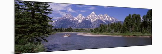 Inflatable Raft in a River, Grand Teton National Park, Wyoming, USA-null-Mounted Photographic Print