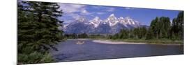 Inflatable Raft in a River, Grand Teton National Park, Wyoming, USA-null-Mounted Photographic Print