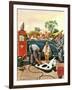 "Inflating Beach Toy," August 20, 1949-Stevan Dohanos-Framed Giclee Print