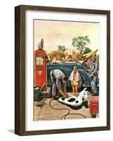 "Inflating Beach Toy," August 20, 1949-Stevan Dohanos-Framed Premium Giclee Print