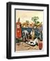 "Inflating Beach Toy," August 20, 1949-Stevan Dohanos-Framed Giclee Print