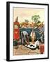 "Inflating Beach Toy," August 20, 1949-Stevan Dohanos-Framed Giclee Print