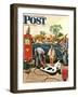 "Inflating Beach Toy," Saturday Evening Post Cover, August 20, 1949-Stevan Dohanos-Framed Giclee Print