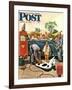 "Inflating Beach Toy," Saturday Evening Post Cover, August 20, 1949-Stevan Dohanos-Framed Giclee Print