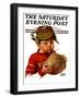 "Inflating Football," Saturday Evening Post Cover, October 16, 1926-Harrison Mccreary-Framed Premium Giclee Print