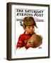 "Inflating Football," Saturday Evening Post Cover, October 16, 1926-Harrison Mccreary-Framed Giclee Print