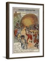 Inflation of the First Hydrogen Balloon, Paris, 1783-null-Framed Giclee Print