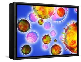 Influenza Virus Particles-PASIEKA-Framed Stretched Canvas